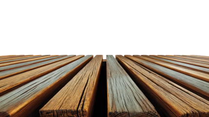 Wooden Planks Converging Perspective, Dark Background