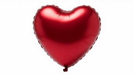 Red Heart Foil Balloon On White