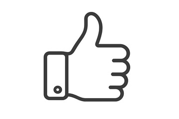 Thumbs up linear icon. Like symbol for social media. Vector line art illustration of approval gesture. Concept for success, good job, positive feedback, and agreement. OK sign.