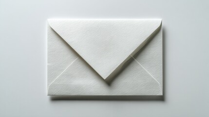 A simple, white envelope rests on a smooth surface, showcasing a clean and minimalist design.