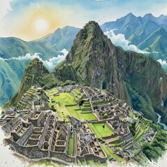 Machu Picchu a breathtaking citadel nestled in the Andes Mountains