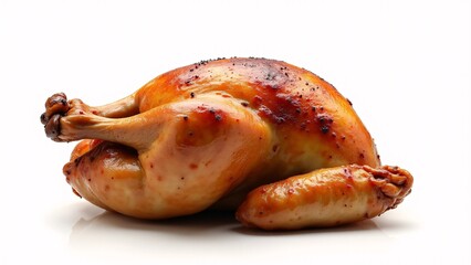 Roasted Chicken Isolated on White Background