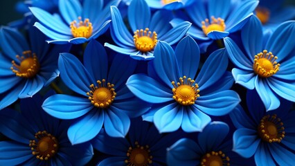 Close Up Of Blue Daisy Flowers