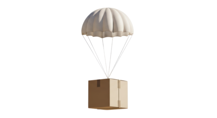 Isolated parachute with box