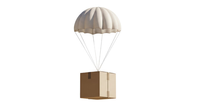 Isolated parachute with box