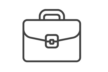 Briefcase line icon for business and portfolio concepts. Simple outline symbol for work, job, and career. Vector illustration of a document bag for corporate or finance use.