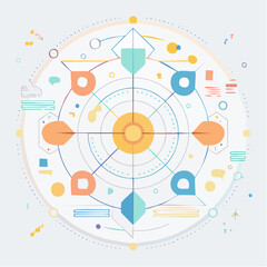 Obraz premium Abstract Circular Geometric Design with Pastel Colors