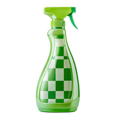 Vibrant Green Plastic Bottle with Checker Pattern for Detergent Product Packaging