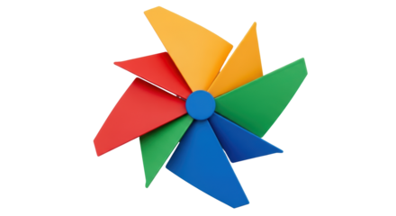 Isolated Colorful Pinwheel Toy