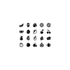 Set of silhouette fruit icon 