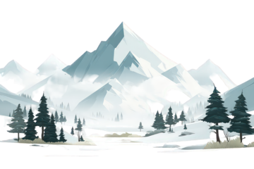 Snowy Mountain Range Landscape