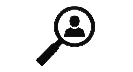 Isolated Magnifying Glass with Person Icon