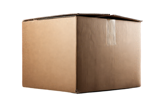 Brown Rectangular Box Against Black Background