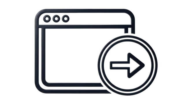 Isolated Browser with Arrow Icon