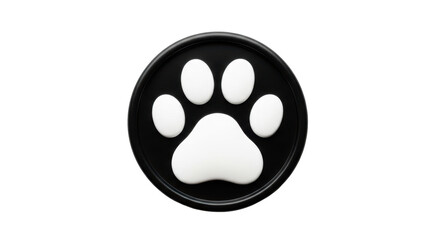 Isolated Paw Print Icon in Circle