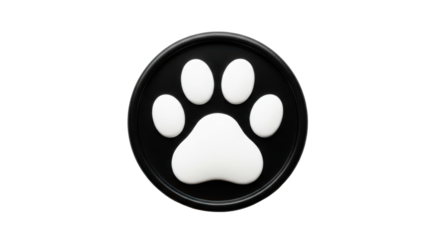 Isolated Paw Print Icon in Circle