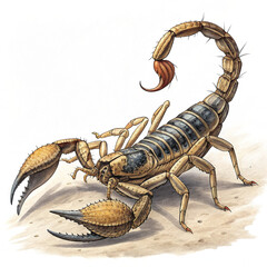 scorpion on white background