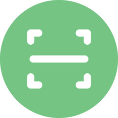 A green graphic icon of a circular scan area