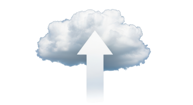 Isolated Cloud with Upload Arrow