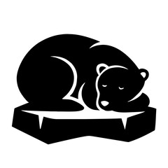 Vector art of sleeping polar bear on an ice floe a symbol of arctic wildlife and the impact of climate change