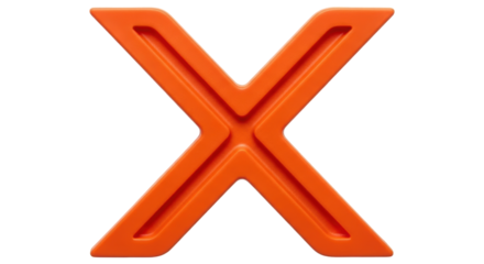 Isolated Orange Letter X