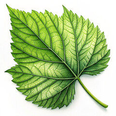 green leaf on white background
