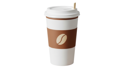 Isolated Coffee Cup with Bean