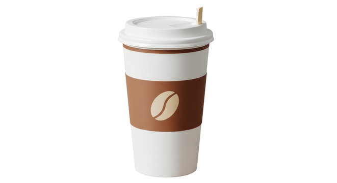 Isolated Coffee Cup with Bean