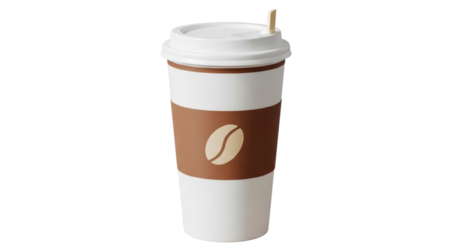 Isolated Coffee Cup with Bean