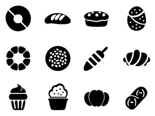 A set of dessert silhouette icons