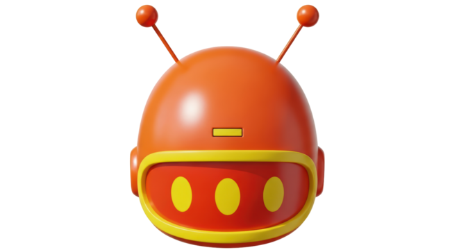 Isolated Cartoon Robot Head