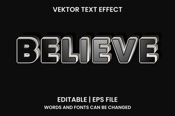 editable believe text effect
