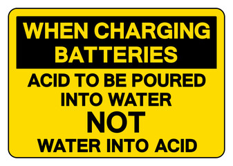 Obraz premium When Charging Batteries Symbol Sign,Vector Illustration, Isolate On White Background Label.EPS10