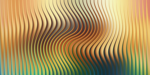 Abstract wavy lines with a warm, golden, and green color gradient