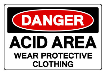 Danger Wear Protective Clothing Symbol Sign,Vector Illustration, Isolate On White Background Label.EPS10