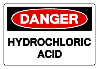 Danger Hydrochloric Acid Symbol Sign,Vector Illustration, Isolate On White Background Label.EPS10