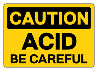Caution Acid Be Careful Symbol Sign,Vector Illustration, Isolate On White Background Label.EPS10
