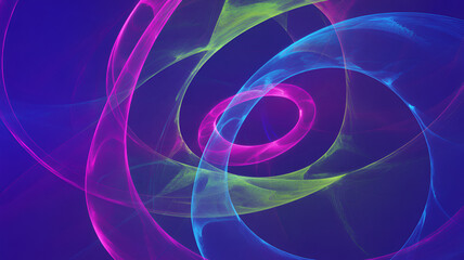 Abstract spirals of light create a mesmerizing and colorful composition