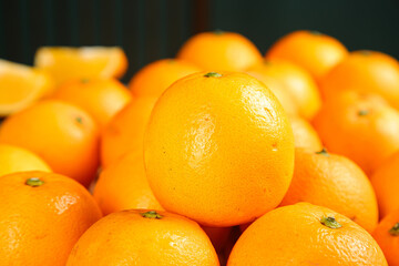 Fresh Ripe Oranges Close-Up - Healthy Citrus Fruit Background