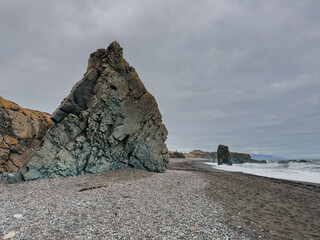 Coast of laekjavik beach, iceland