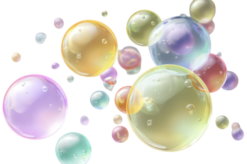 Multicolored Bubbles In Air
