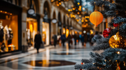Neon-lit shopping street with crowds in timelapse, energetic holiday rush