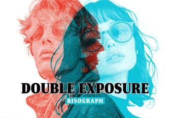 Risograph Double Exposure Photo Effect