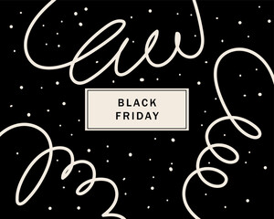 Black Friday Sale Card Design. Minimalist Abstract Discount Black Friday Event Poster Graphic Decoration.