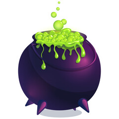 Halloween witch cauldron with magic potion