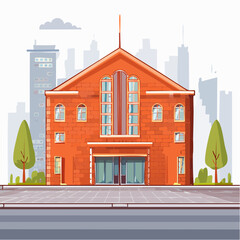 Red Brick Building Cityscape Daytime View