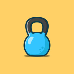 Kettlebell gym tools equipment elements vector cartoon illustration