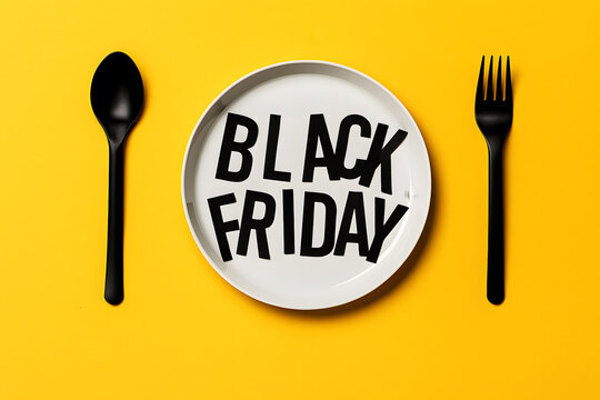 Black Friday Food Promotion Concept Special Restaurant Deal, Dining Discount, Holiday Sale and Marketing Banner
