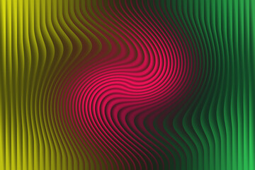 Abstract swirling vortex of yellow, pink, and green lines