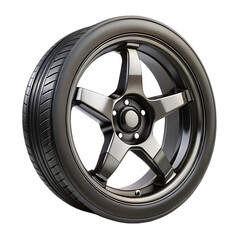Obraz premium a wheel with a black rim isolated on white background ,PNG.AI Generated.